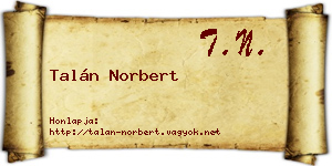 Talán Norbert névjegykártya